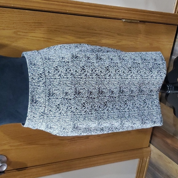 Cabi 2 piece skirt suit set long line blazer herringbone black and white - Picture 6 of 12